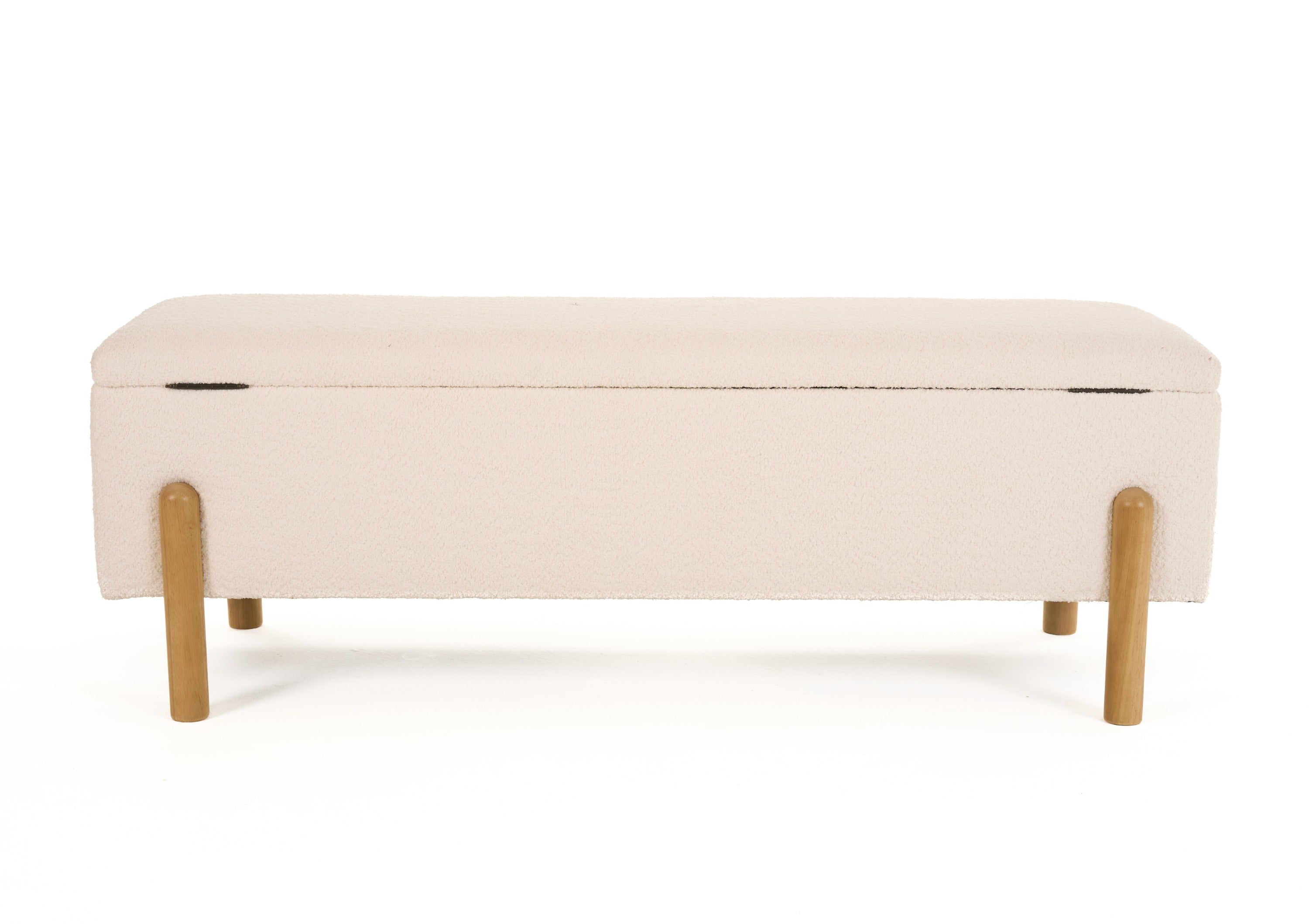 Modrest Electra Modern Ivory Fabric & Rubberwood Bench With Storage Model VGHM-F3030-IVY
