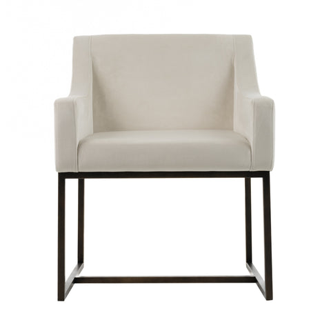 Modrest Elijah Modern Beige & Copper Antique Brass Dining Chair Model VGVCB8363-BEI-DC