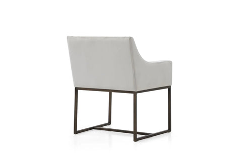 Modrest Elijah Modern Beige & Copper Antique Brass Dining Chair By VIG Furniture