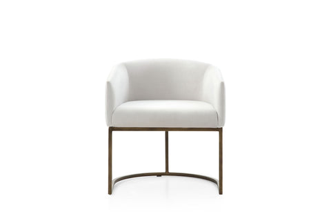 Modrest Elisa Modern Off White & Brass Dining Chair Model VGVCB8369-OFFWHT-DC
