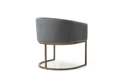 Modrest Elisa Modern Grey Velvet & Brass Dining Chair Model VGVCB8369-GRY-DC