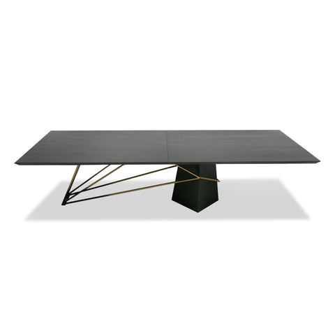 Modrest Elkhorn Glam Black Ash & Stainless Steel 126" Dining Table Model VGGMDT-1599