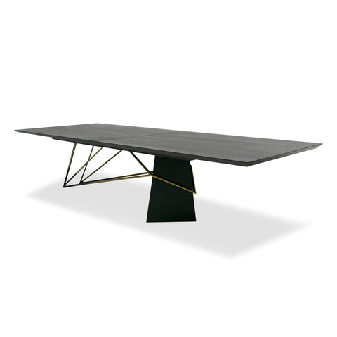 Modrest Elkhorn Glam Black Ash & Stainless Steel 126" Dining Table Model VGGMDT-1599