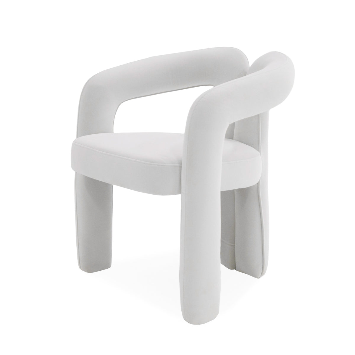 Modrest Ellen Glam White Velvet Dining Chair Model VGODZW-21077-WHT-DC