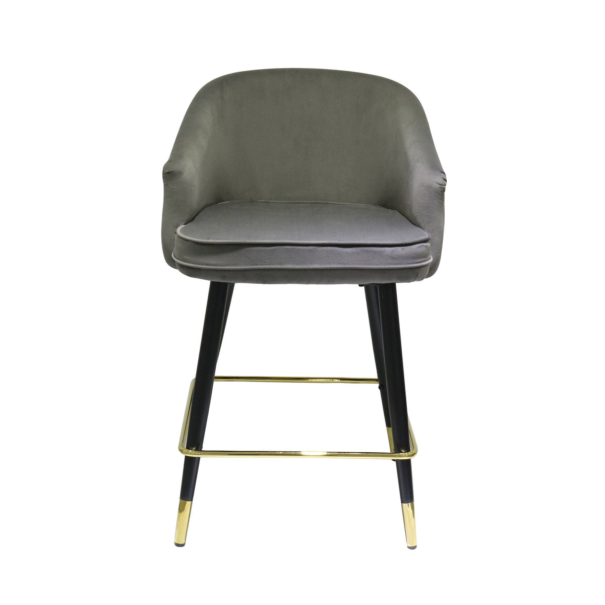Modrest Elliot Contemporary Grey & Black | Gold Dining Bar Stool (Set Of 2) Model VGSWSBC432-DKGRY-BS