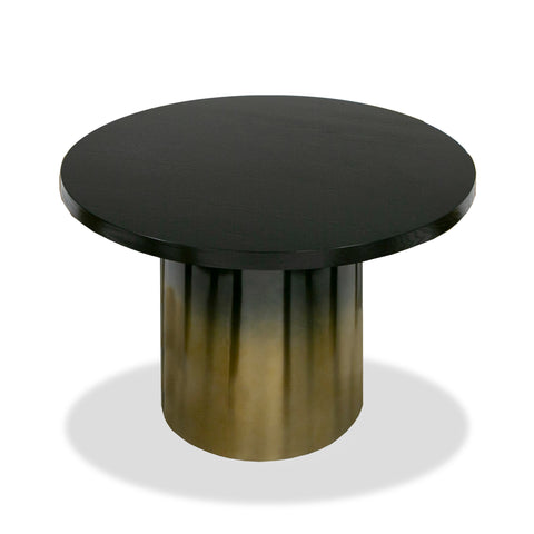 Modrest Elmira Glam Black Ash & Gradient Stainless Steel Round Dining Table Model VGGMDT-1658A