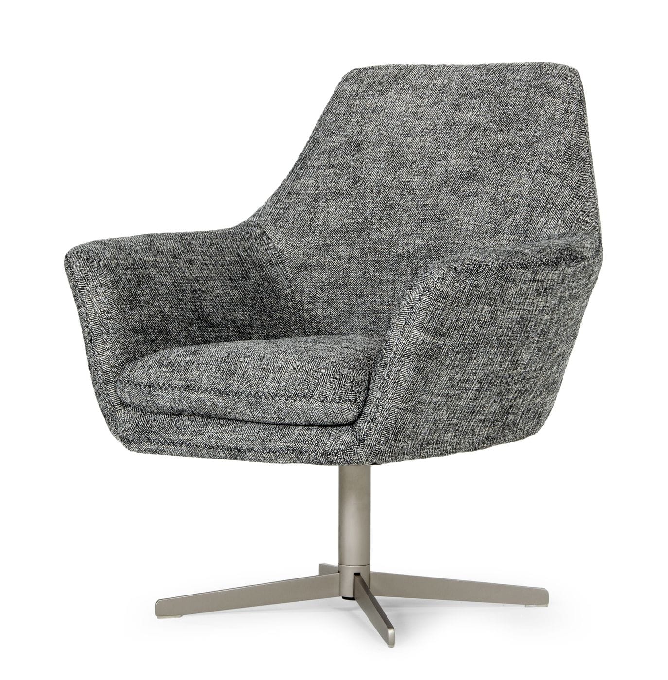 Divani Casa Elvin Modern Dark Grey Fabric Swivel Lounge Chair Model VGKKA-832-DKGRY-3