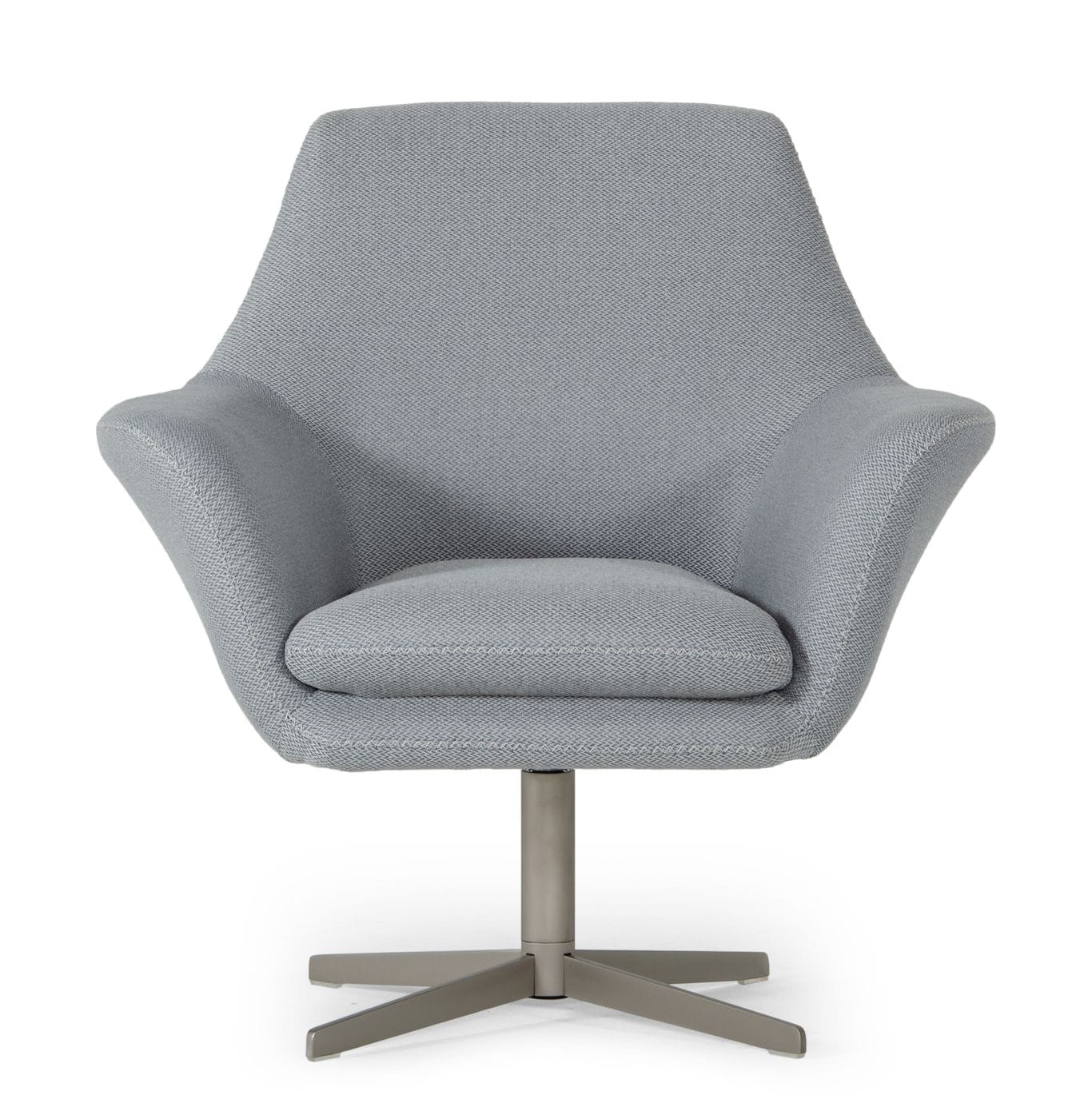 Divani Casa Elvin Modern Grey Fabric Swivel Lounge Chair Model VGKKA-832-GRY-3