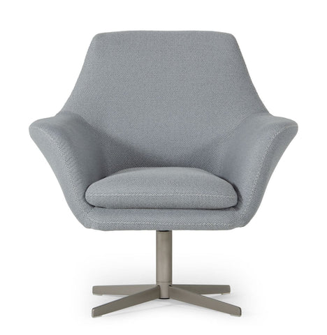 Divani Casa Elvin Modern Grey Fabric Swivel Lounge Chair Model VGKKA-832-GRY-3