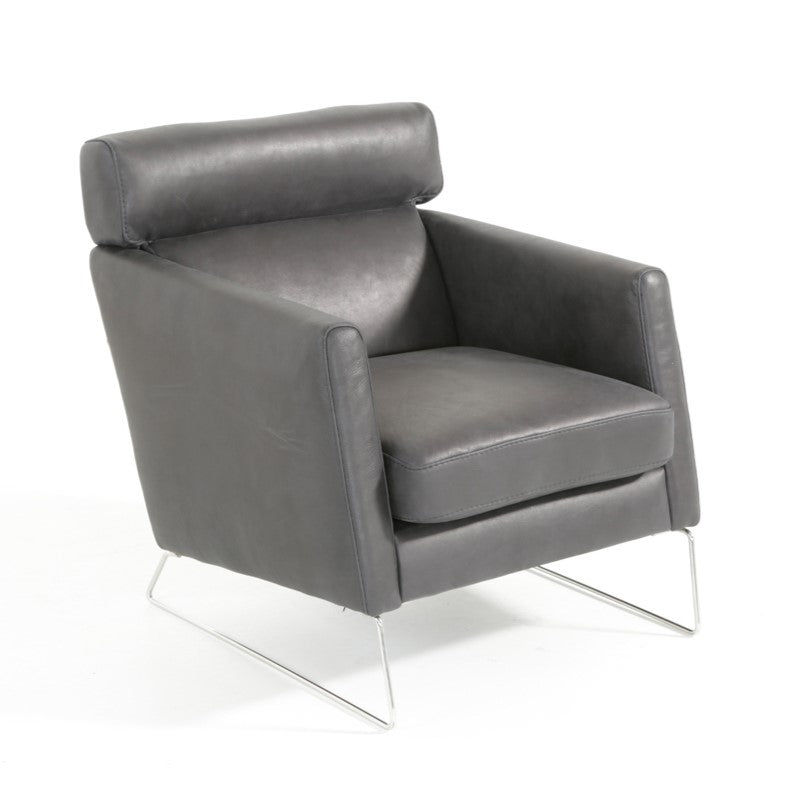 Lamod Italia Emory Modern Black Leather Chair Model VGNT-EMORY-BLK