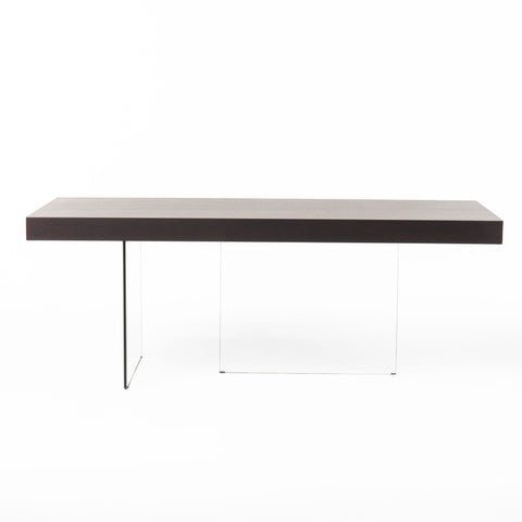 Modrest Encino Modern Timber Chocolate & Glass Dining Table Model VGCNCP1712D-200100-V36DX-P2