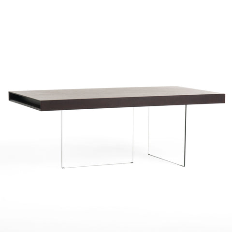Modrest Encino Modern Timber Chocolate & Glass Dining Table Model VGCNCP1712D-200100-V36DX-P2