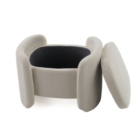 Modrest Erin Modern Cream Fabric Storage Ottoman Model VGRH-RHT-721-CRM
