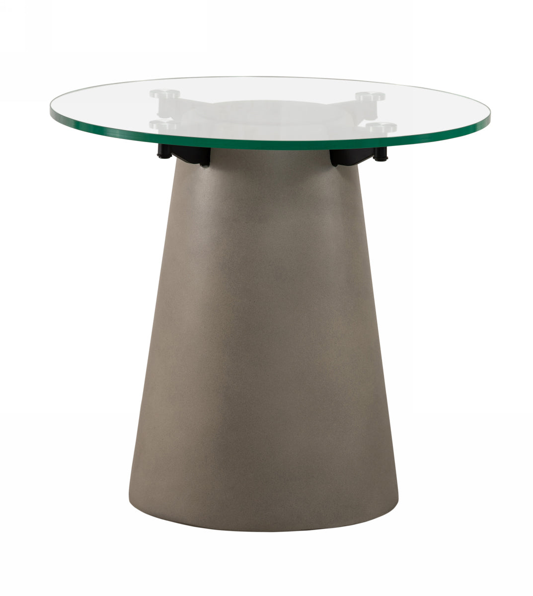 Nova Domus Essex Contemporary Concrete, Metal And Glass End Table Model VGLBVIG-LT56