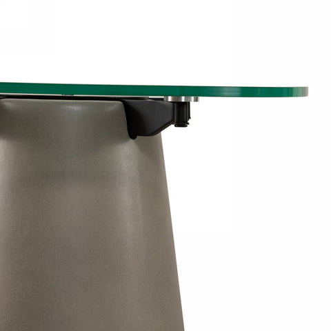 Nova Domus Essex Contemporary Concrete, Metal And Glass End Table Model VGLBVIG-LT56