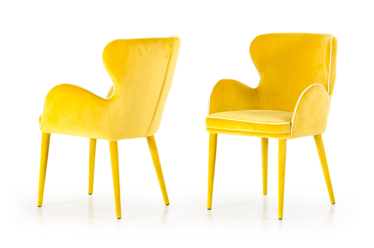 Modrest Tigard Modern Yellow Fabric Dining Chair By VIG Furniture