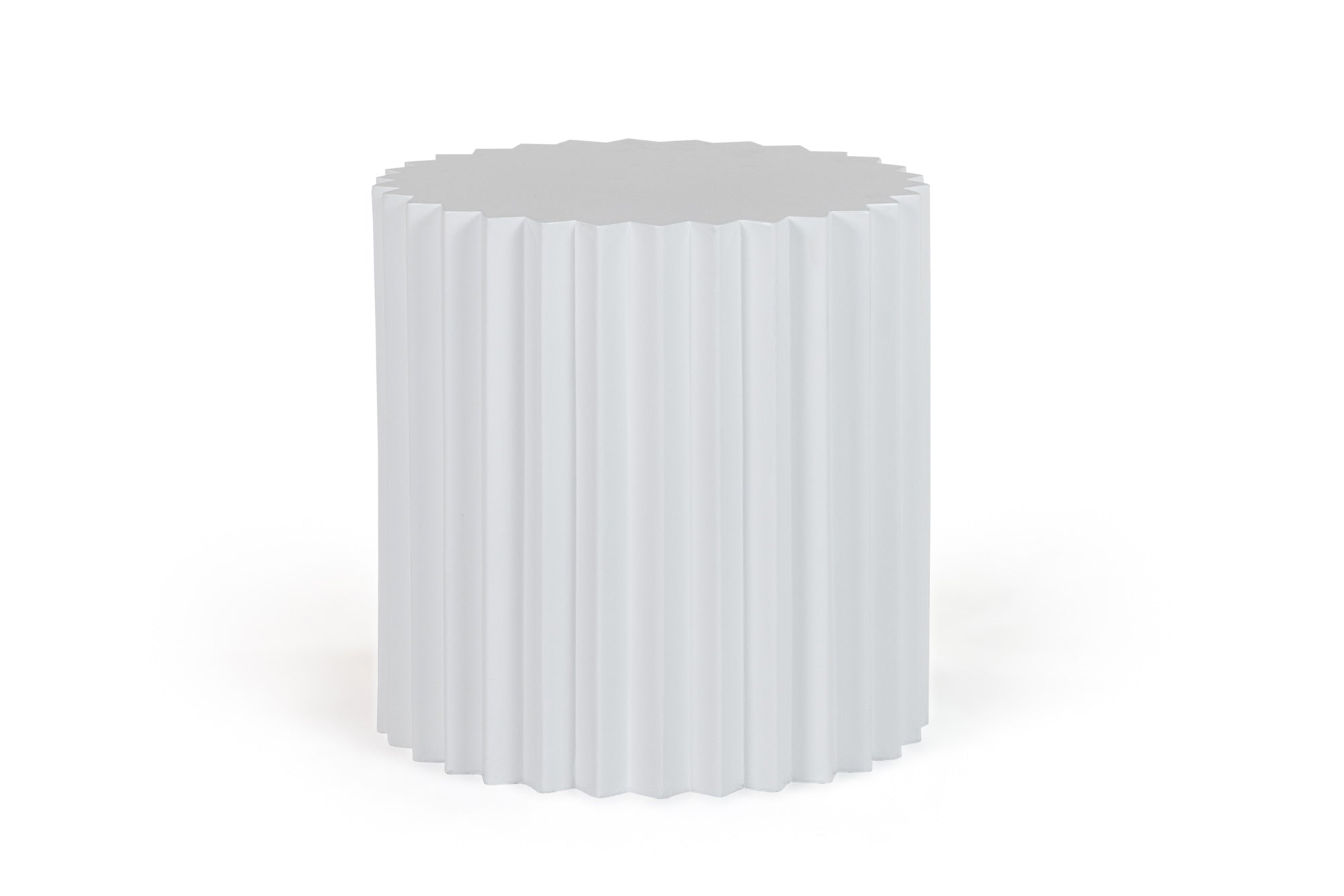 Modrest Evadale Modern White Concrete End Table Model VGGR-685156-WHT