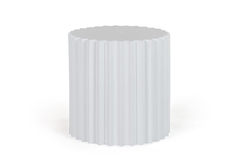 Modrest Evadale Modern White Concrete End Table Model VGGR-685156-WHT