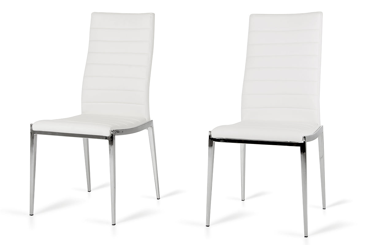Libby Modern White Leatherette Dining Chair (Set Of 2) Model VGEWF3195AB-WHT
