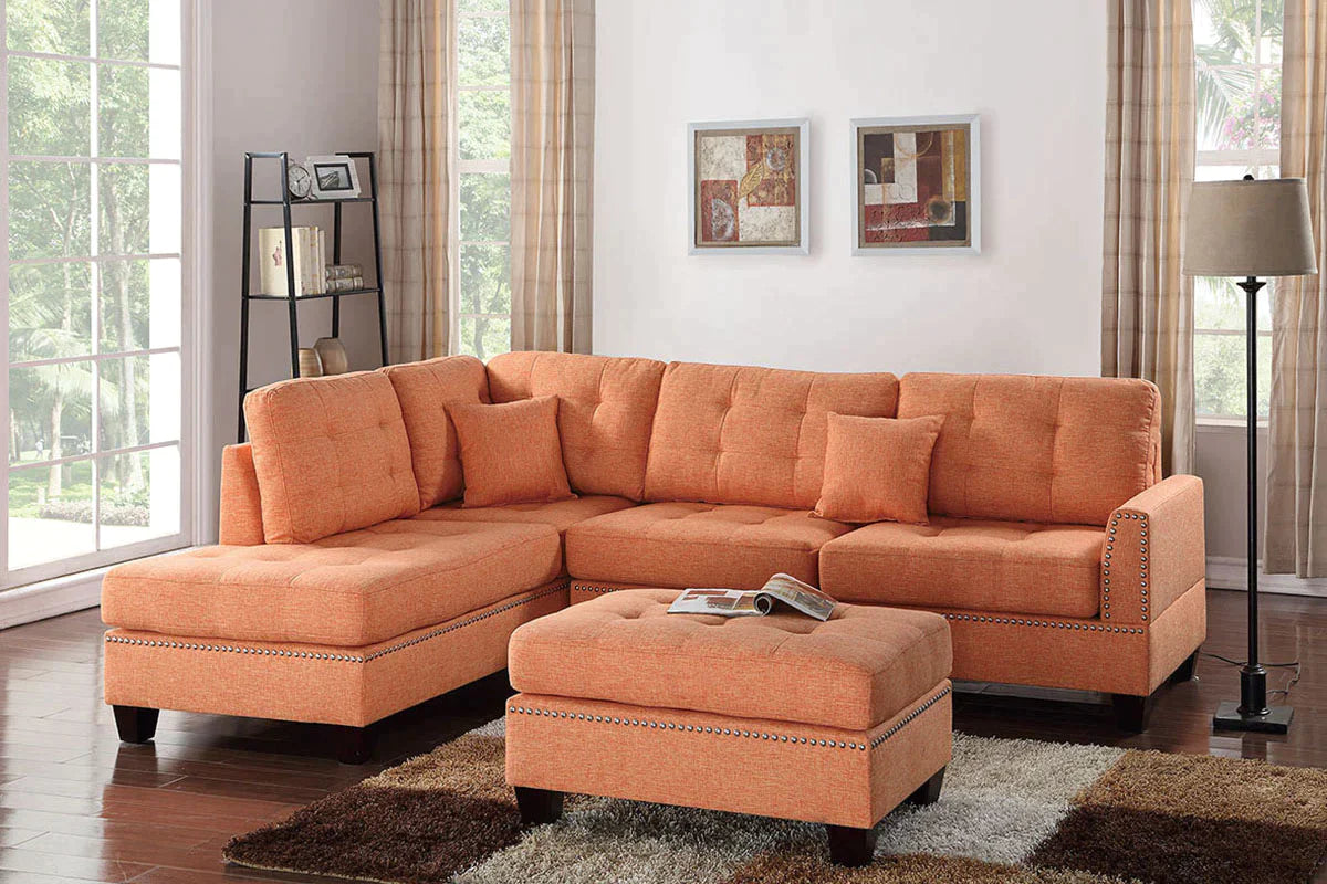 3 Piece Sectional Sofa Model F6506 By Poundex Furniture