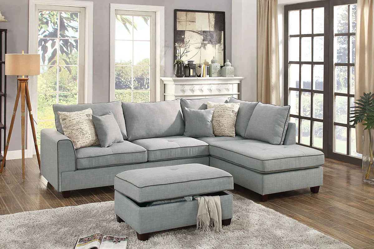 3 Piece Sectional Sofa Model F6543 By Poundex Furniture