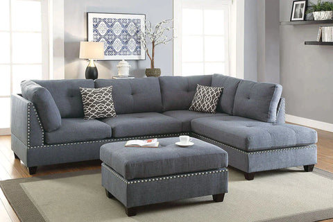 3 Piece Sectional Sofa Model F6975 By Poundex Furniture