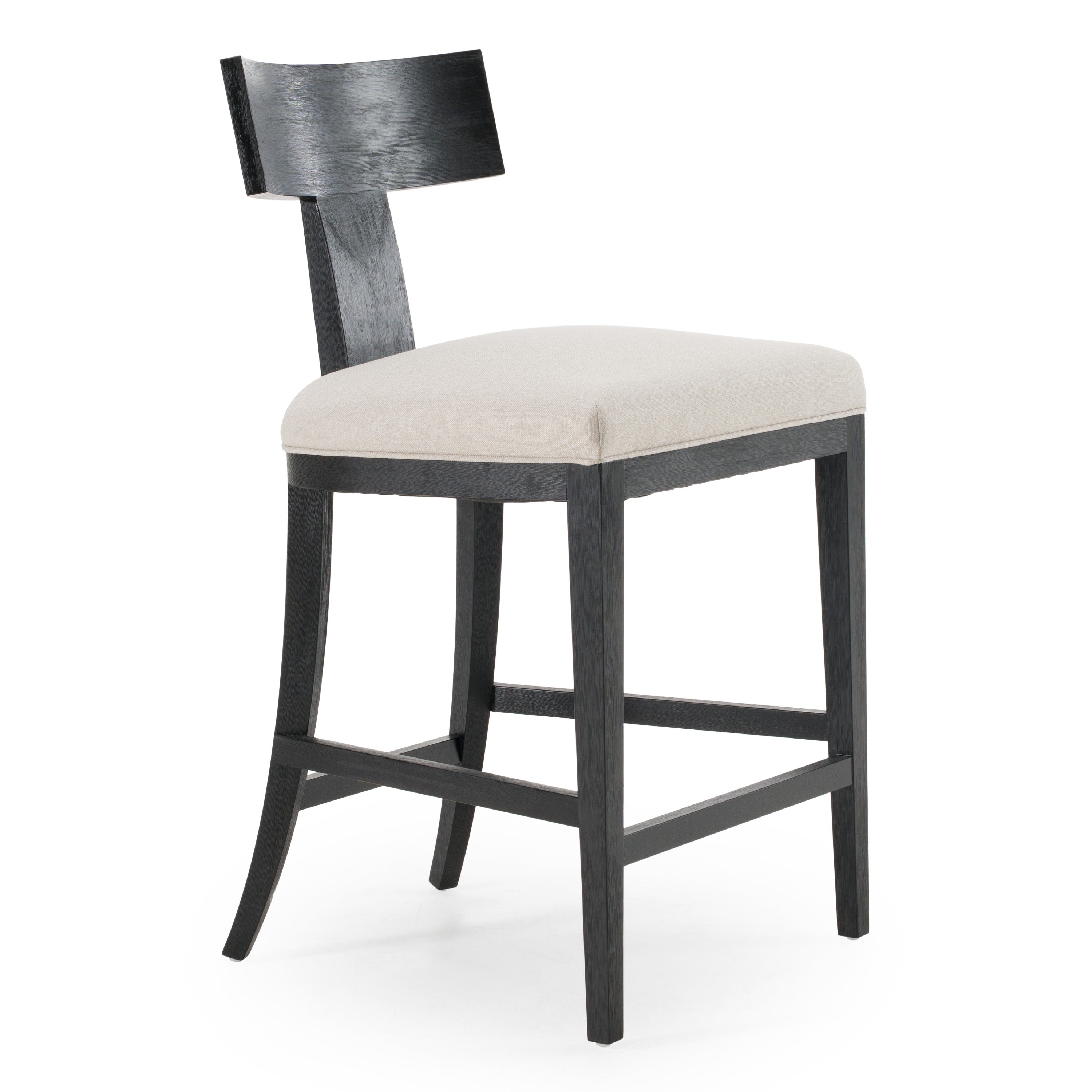 Modrest Fabien Mid Century Modern Beige Linen & Black Walnut Counter Chair Model VGRH-RHS-CZHT01-BLK
