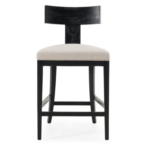 Modrest Fabien Mid Century Modern Beige Linen & Black Walnut Counter Chair Model VGRH-RHS-CZHT01-BLK
