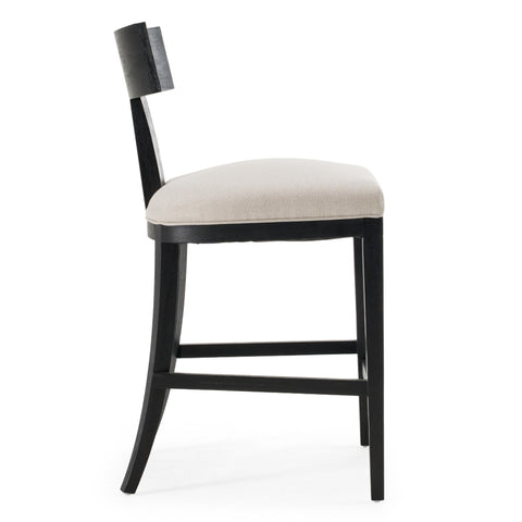 Modrest Fabien Mid Century Modern Beige Linen & Black Walnut Counter Chair Model VGRH-RHS-CZHT01-BLK
