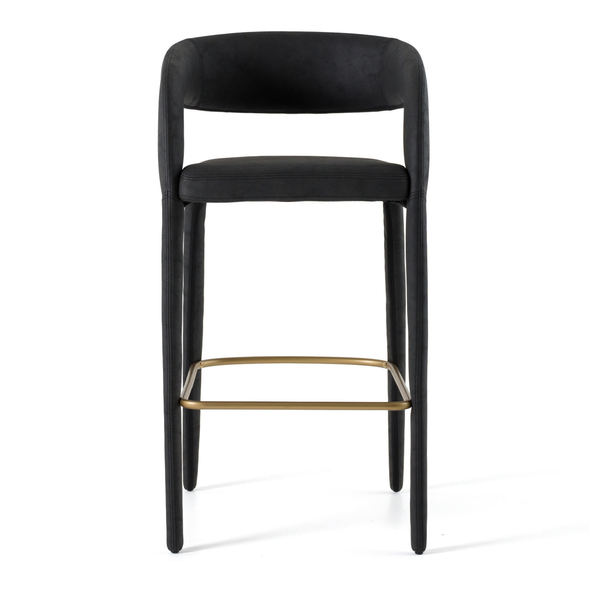 Modrest Faerron Modern Black Leatherette Bar Chair Model VGEU-MC-7182BC-B-BLK