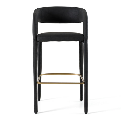 Modrest Faerron Modern Black Leatherette Bar Chair Model VGEU-MC-7182BC-B-BLK
