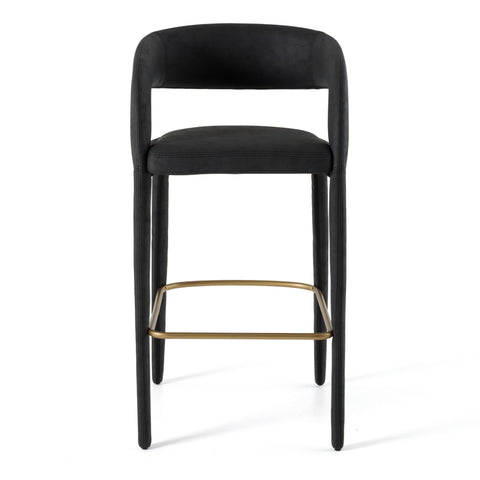 Modrest Faerron Modern Black Leatherette Bar Chair Model VGEU-MC-7182BC-B-BLK