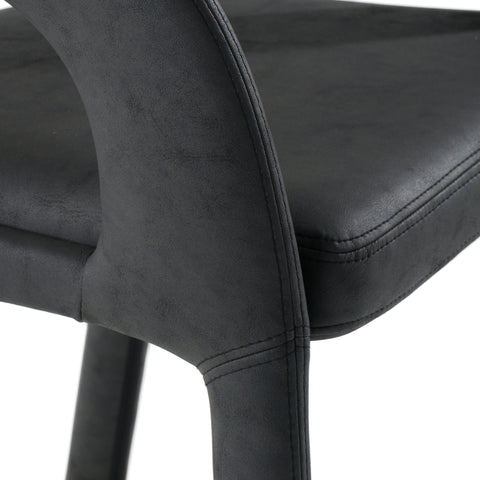 Modrest Faerron Modern Black Leatherette Bar Chair Model VGEU-MC-7182BC-B-BLK