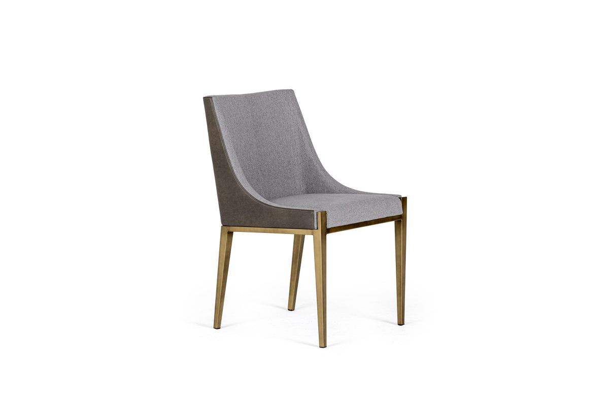 Modrest Fairview Modern Grey & Brass Dining Chair By VIG Furniture