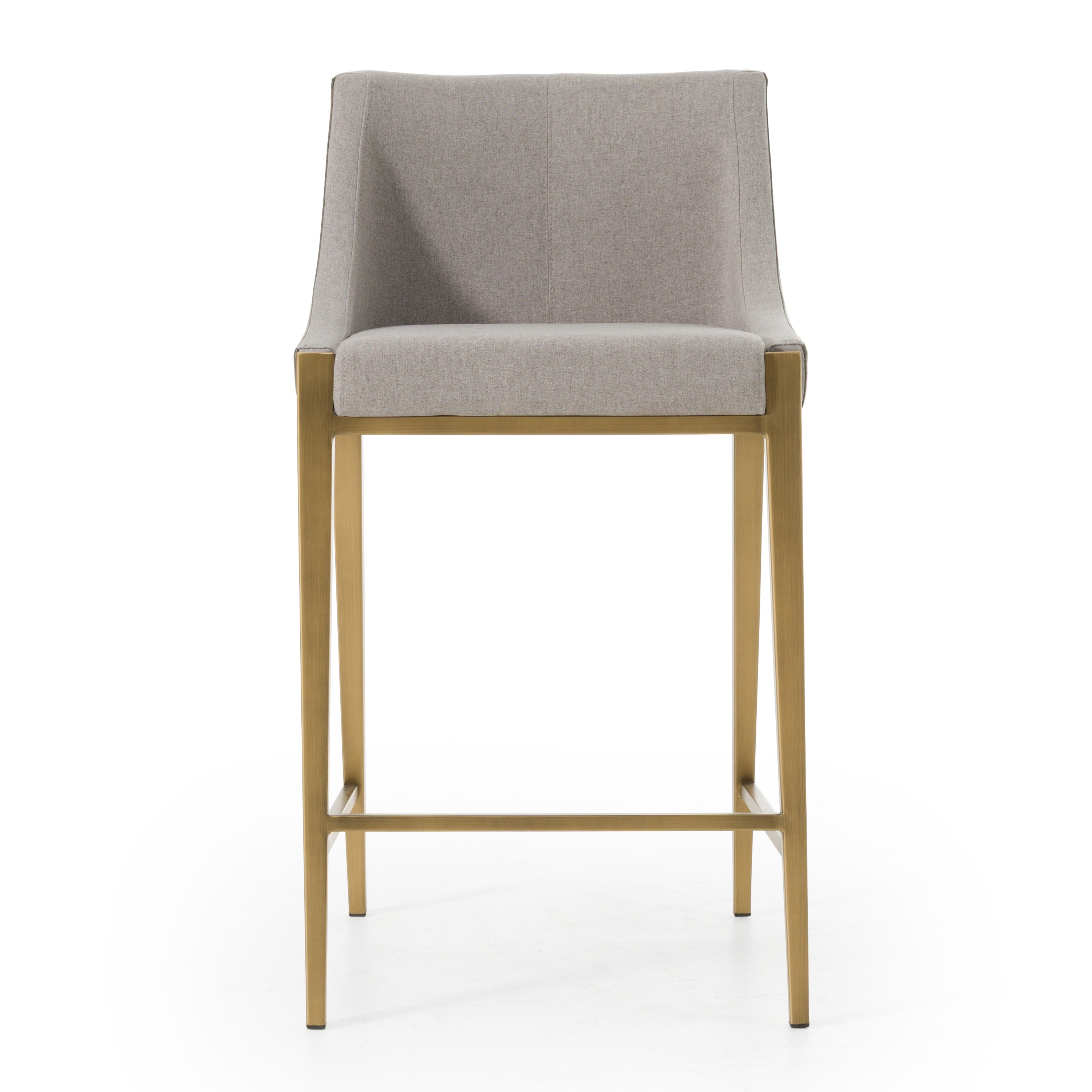 Modrest Fairview Contemporary Grey & Brass Counter Stool Model VGGA-6947CH-C-GRY-CS