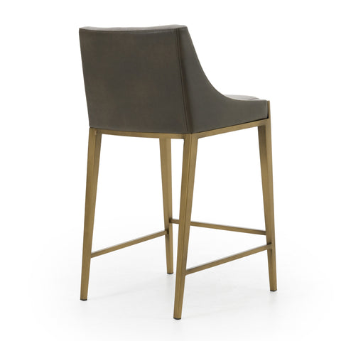 Modrest Fairview Contemporary Grey & Brass Counter Stool Model VGGA-6947CH-C-GRY-CS