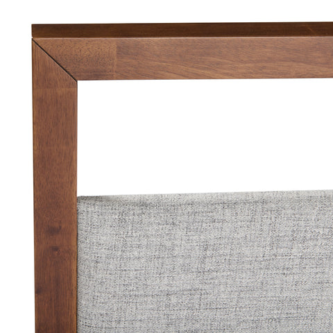 California King Nova Domus Falcor Modern Grey Fabric & Walnut Veneer Bed Model VGMABR-107-BED-CK