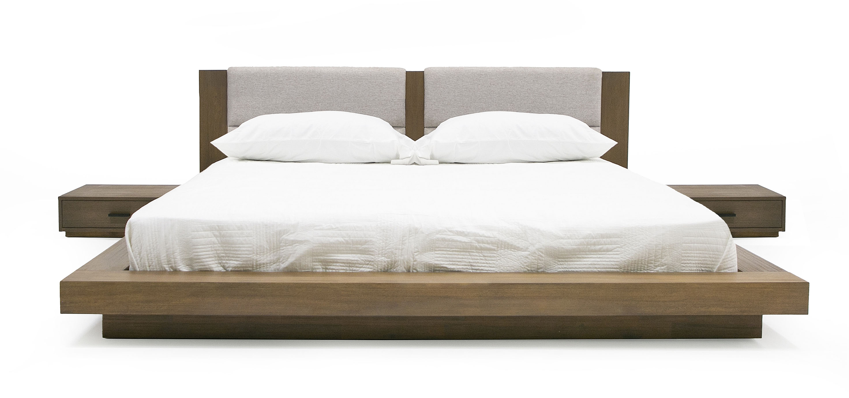 Queen Nova Domus Fantasia Contemporary Walnut & Grey Bed With Two Nightstands Model VGWDHL-W01-01-BED-2NS-LTWLT-Q