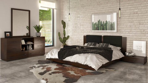 Nova Domus Fantasia Contemporary Dark Walnut And Dark Grey Bed Model VGWDHL-W01-01-BED
