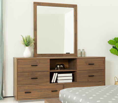 Nova Domus Fantasia Contemporary Walnut Mirror Model VGWDHL-W04-MIR-LTWLT