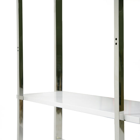 Modrest Fauna Modern White High Gloss & Stainless Steel Bookshelf Model VGBB1616BS-WHT-SHELF