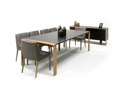 Modrest Fauna Modern Wenge And Brass Dining Table Model VGBB-BN-2T-WB-DT