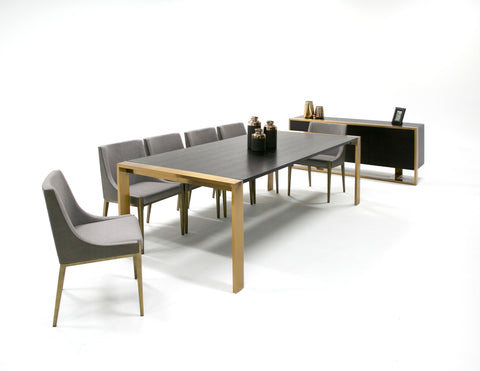Modrest Fauna Modern Wenge And Brass Dining Table Model VGBB-BN-2T-WB-DT