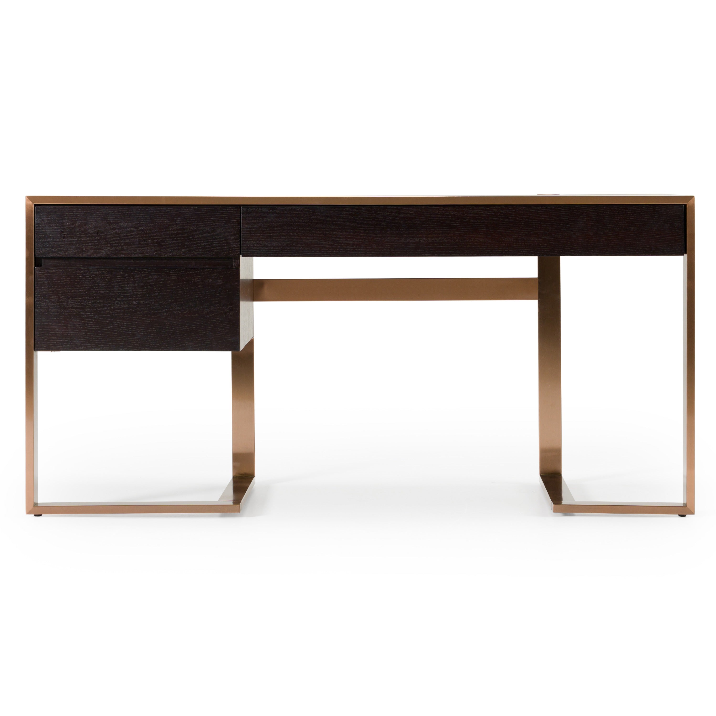Modrest Modern Fauna Wenge And Brass Desk Model VGBB-BN-2DK-DWB-DESK