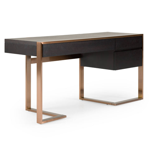 Modrest Modern Fauna Wenge And Brass Desk Model VGBB-BN-2DK-DWB-DESK