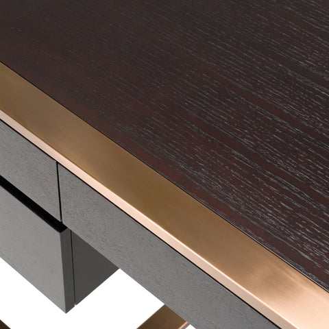 Modrest Modern Fauna Wenge And Brass Desk Model VGBB-BN-2DK-DWB-DESK