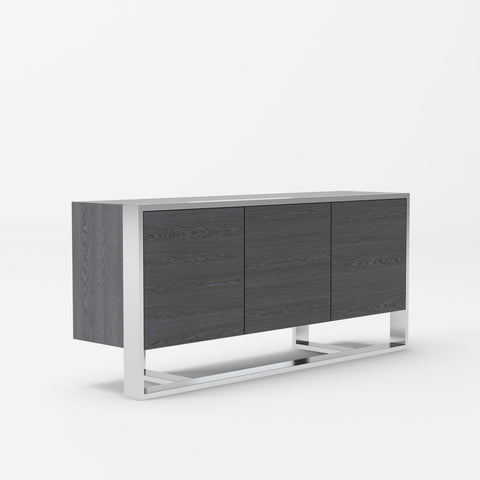 Modrest Fauna Modern Elm Grey & Stainless Steel Buffet By VIG Furniture