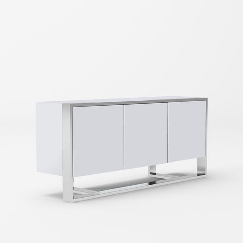 Modrest Fauna Modern White High Gloss & Stainless Steel Buffet Model VGBBBN-2M-WHT-BUF