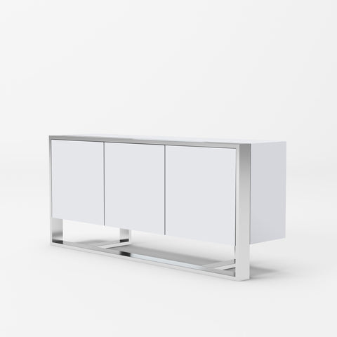 Modrest Fauna Modern White High Gloss & Stainless Steel Buffet Model VGBBBN-2M-WHT-BUF