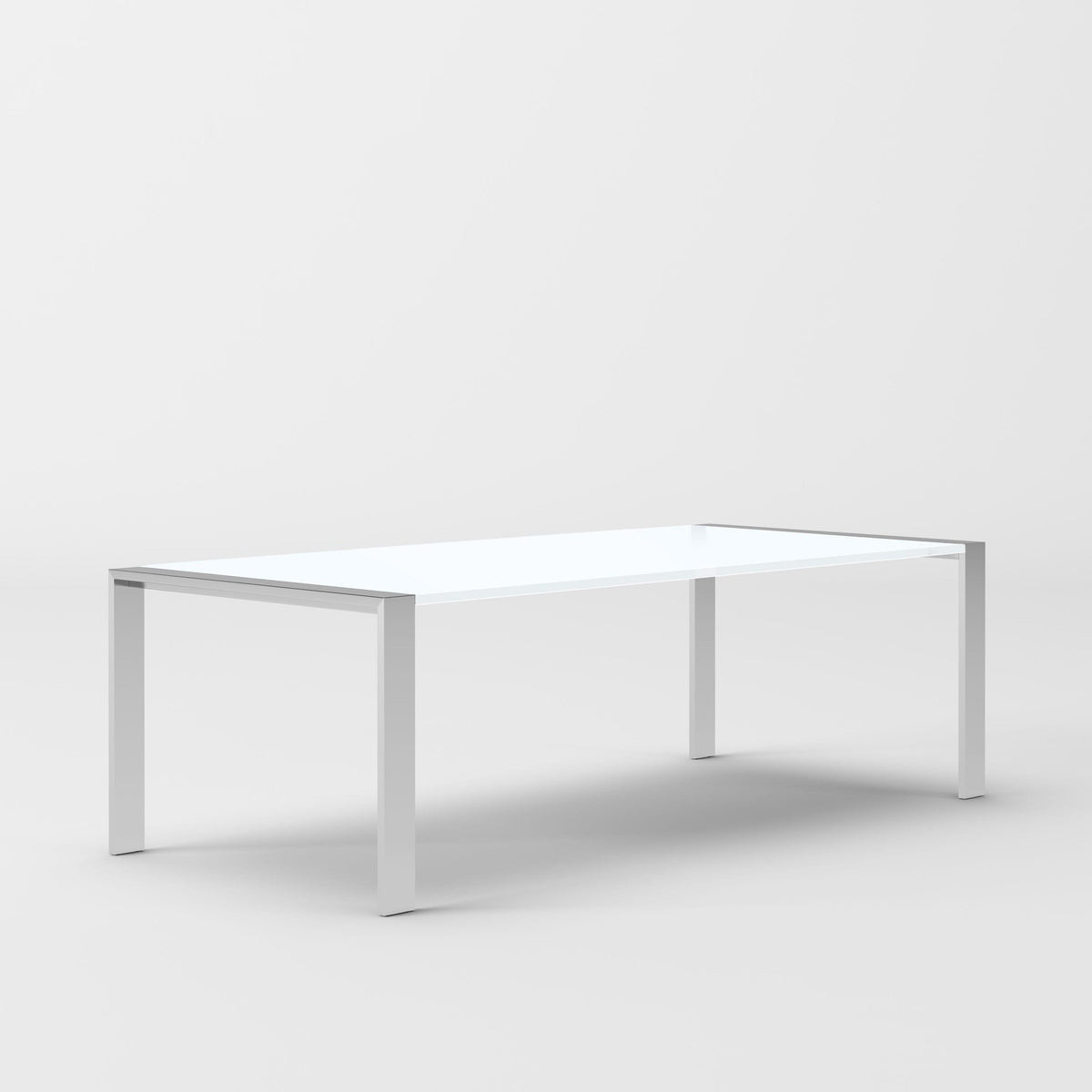Modrest Fauna Modern White High Gloss & Stainless Steel Chrome Dining Table Model VGBBBN-2T-WHT-DT